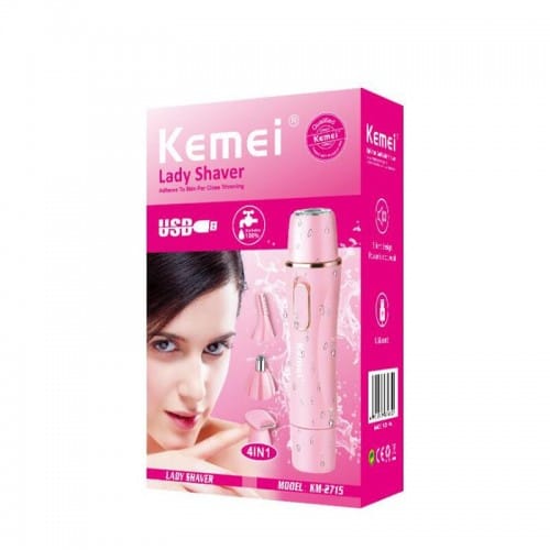 Épilateur Kemei rechargeable USB, indolore et confortable.